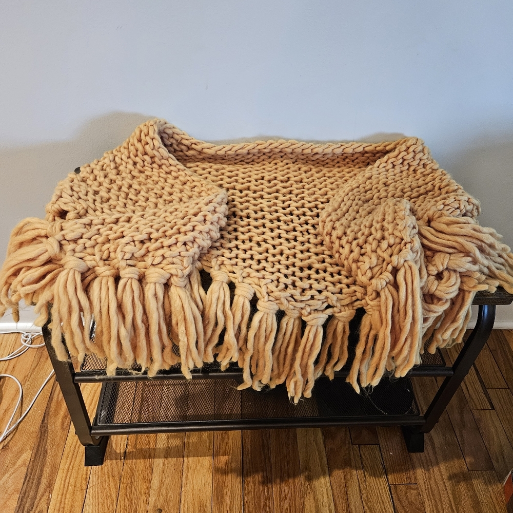 Chunky Knit Yellow Wrap